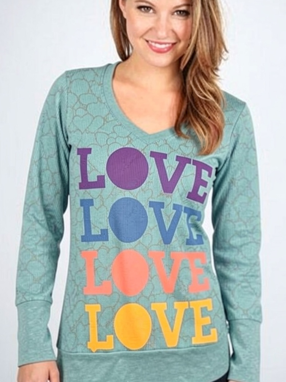 Peace Generation Long Sleeve thermal LOVE Front Size XS NWOT sk0001
